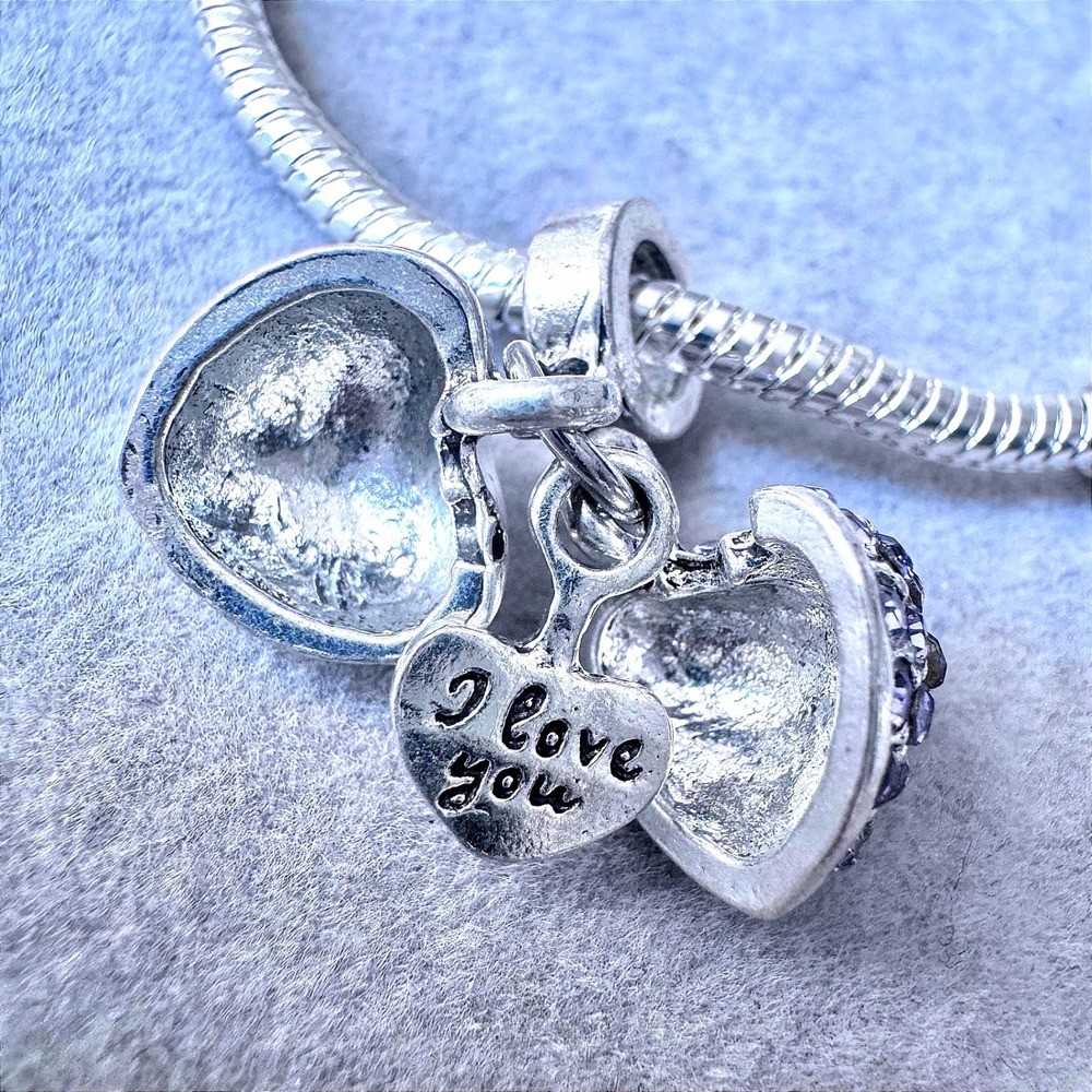 I Love You Heart Locket Dangle Charm fits PANDORA‎